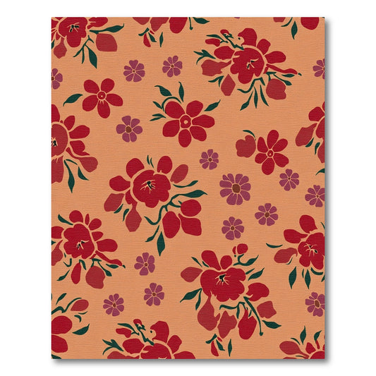 Crimson Red Floral Sprigs Rug