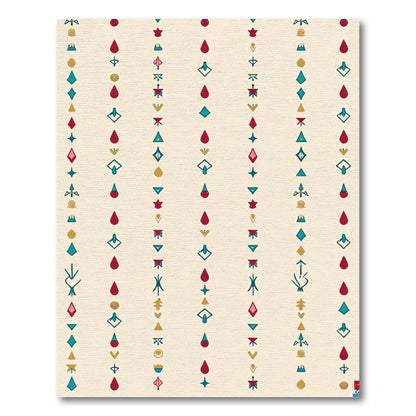 Teal Garnet Gold Abstract Totem Rug