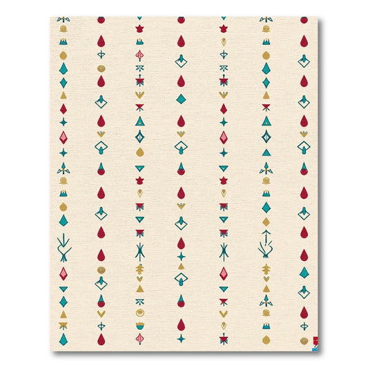 Teal Garnet Gold Abstract Totem Rug
