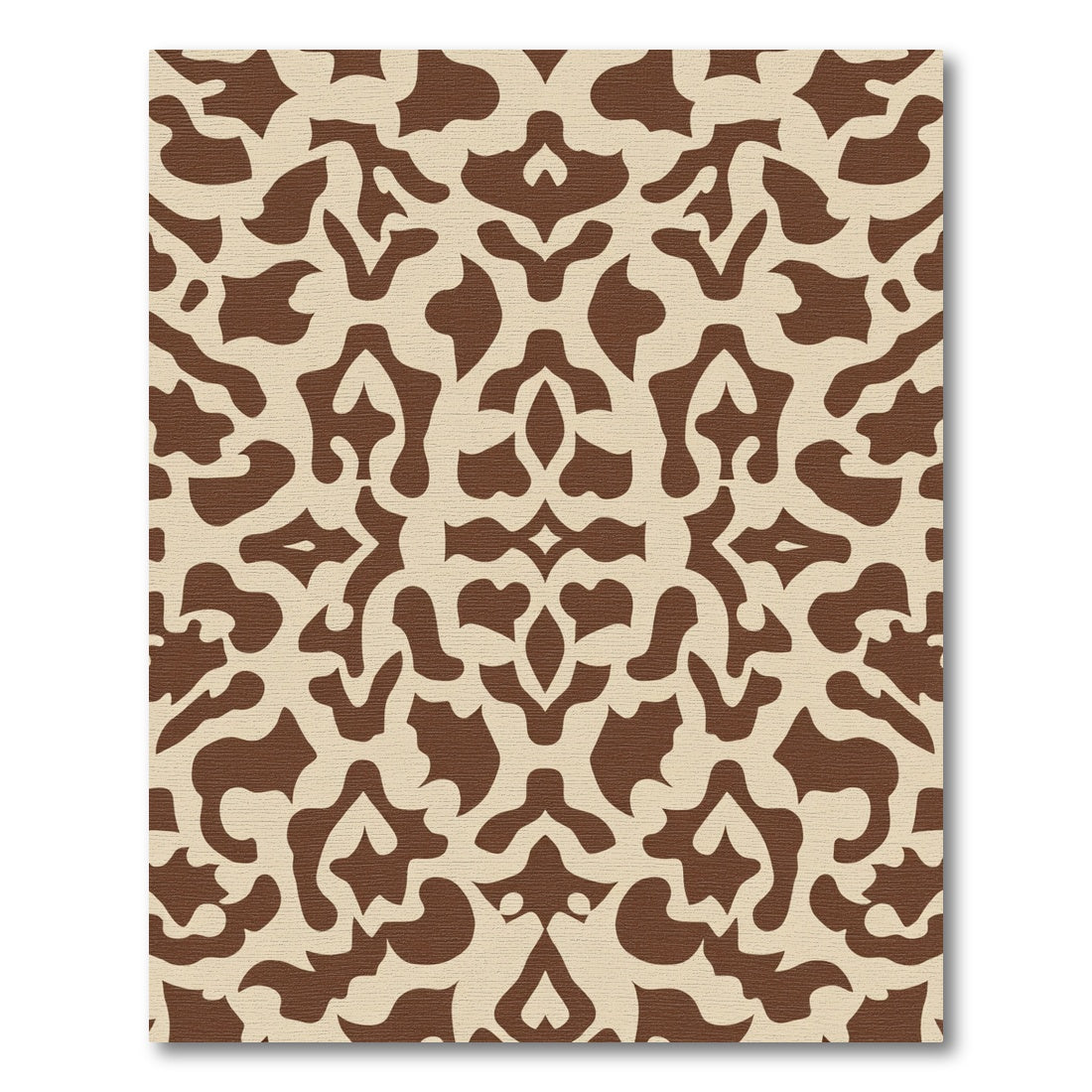 Brown Tan Organic Damask Rug