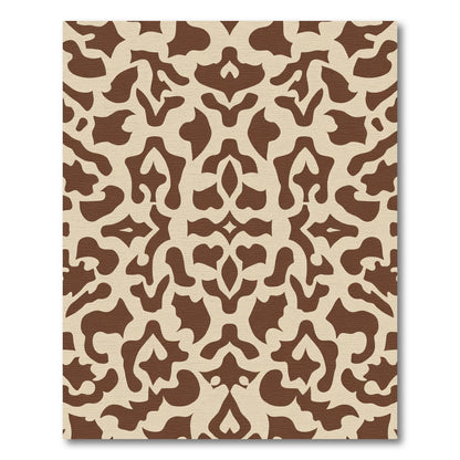 Brown Tan Organic Damask Rug