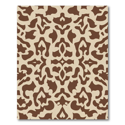 Brown Tan Organic Damask Rug