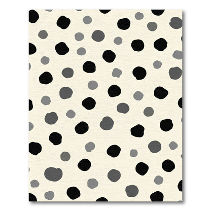 Monochrome Speckled Abstract Circles Rug
