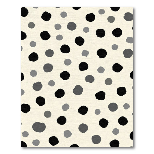 Monochrome Speckled Abstract Circles Rug