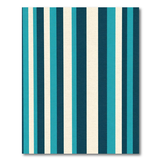 Blue Teal Cream Vertical Stripes Rug