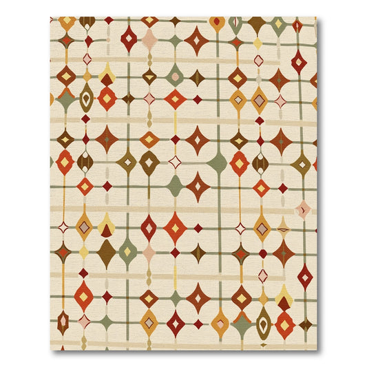 Retro Mid-Century Mid-Century Gem Grid Rug