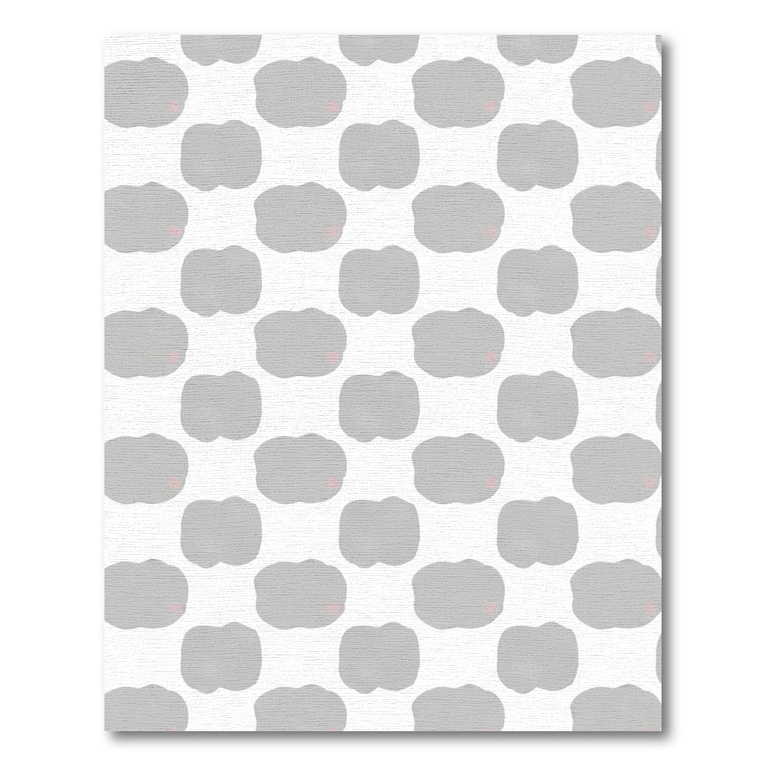 Gray Cloud Scatter With Pink Dot Rug