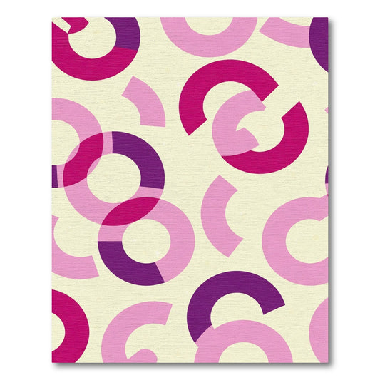 Geometric Pink Circles Over Cream Rug