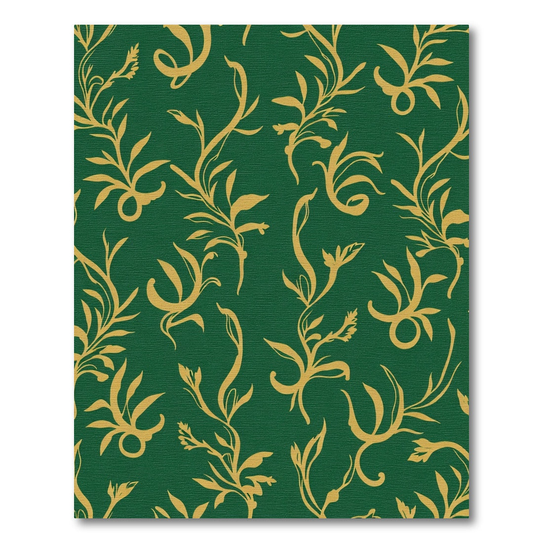 Emerald Vines Botanical Scroll Rug