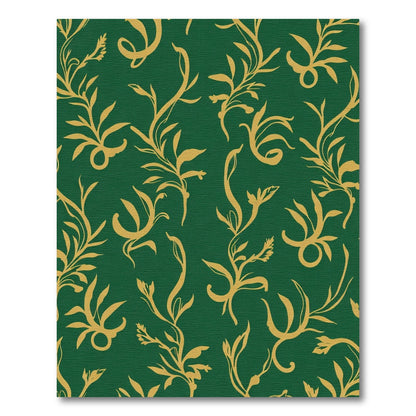 Emerald Vines Botanical Scroll Rug