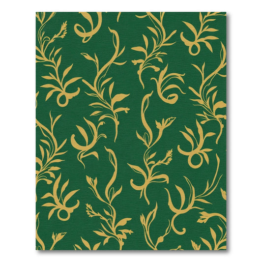Emerald Vines Botanical Scroll Rug