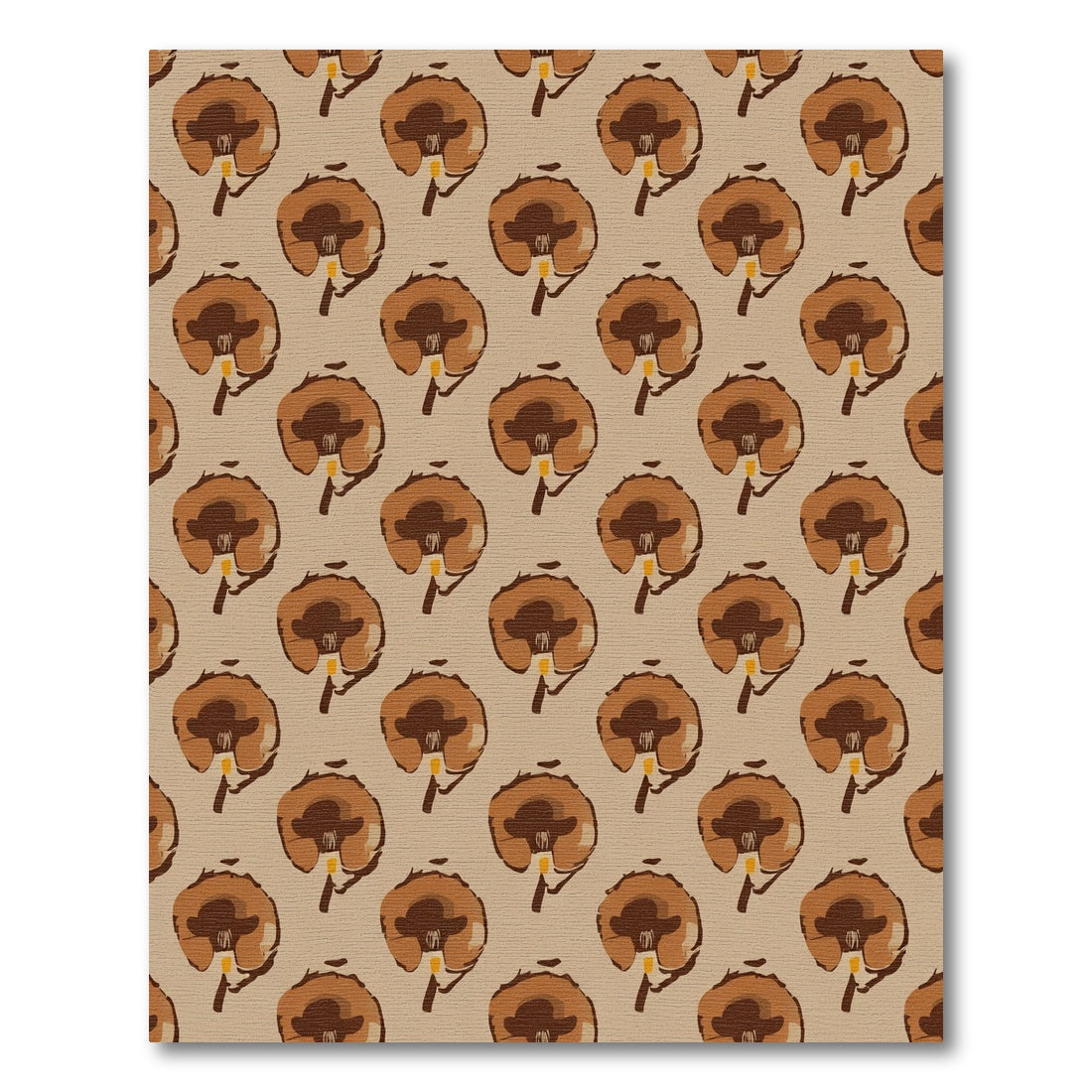 Brown Sepia Floral Scatter Rug