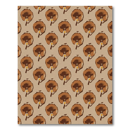 Brown Sepia Floral Scatter Rug