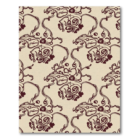 Ornate Burgundy Swirl Floral Medallion Rug