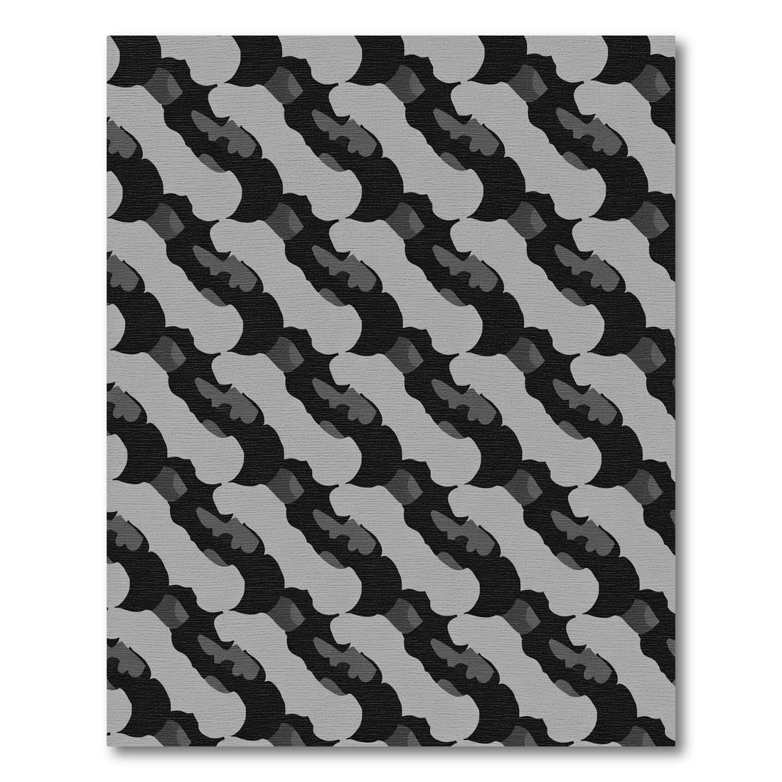 Monochromatic Abstract Organic Waves Rug