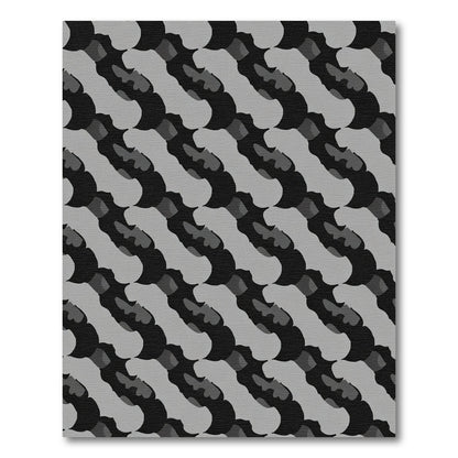 Monochromatic Abstract Organic Waves Rug