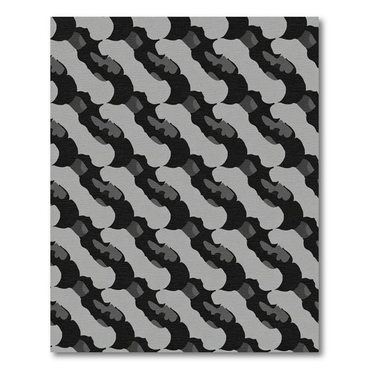Monochromatic Abstract Organic Waves Rug