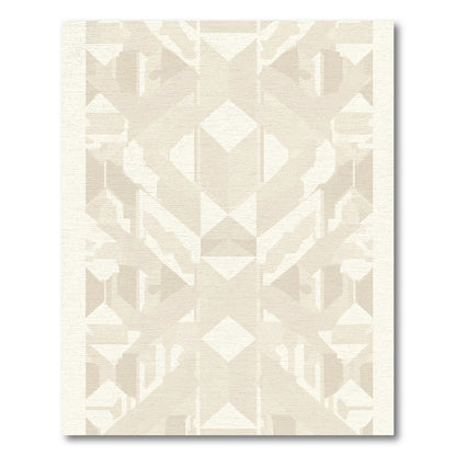 Cream Geometric Abstract Arrangement Rug