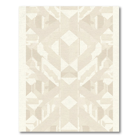 Cream Geometric Abstract Arrangement Rug