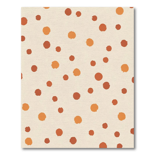 Warm Earthy Tone Polka Dot Rug