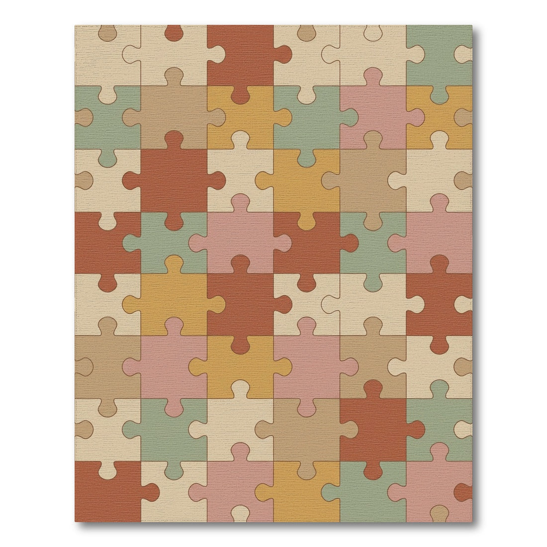 Warm Earthy Puzzle Mosaic Rug