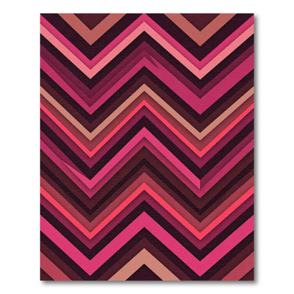 Vibrant Pink Chevron Pointed Zigzag Rug