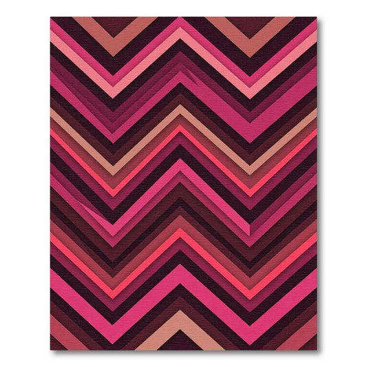 Vibrant Pink Chevron Pointed Zigzag Rug
