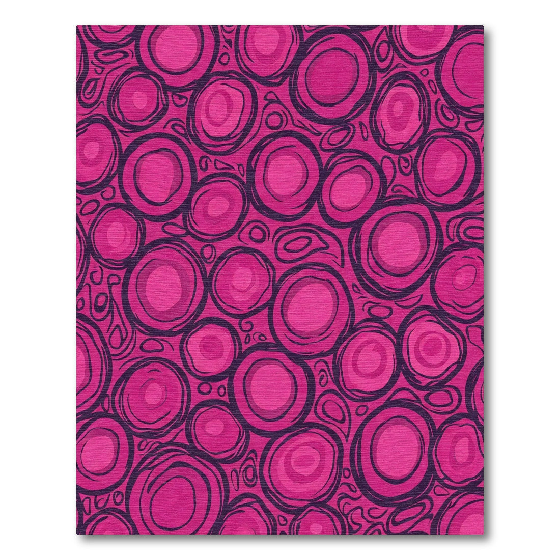 Pink Jagged Circles Abstract Rug