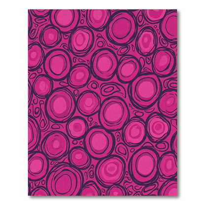 Pink Jagged Circles Abstract Rug