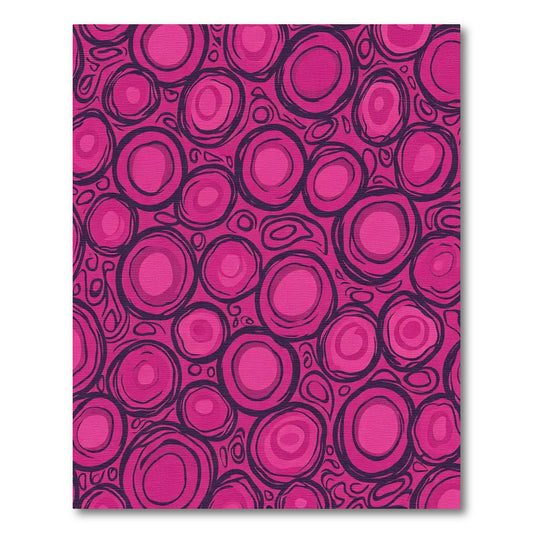 Pink Jagged Circles Abstract Rug