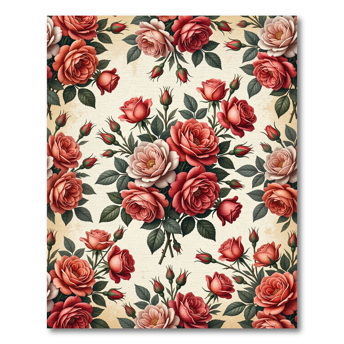 Elegant Romantic Rose Bouquet Floral Rug