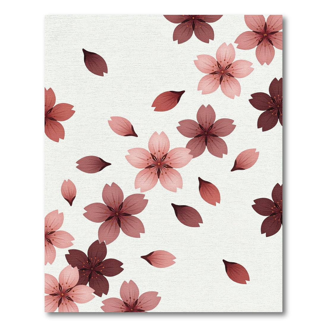 Pink Cherry Blossom Petal Shower Rug