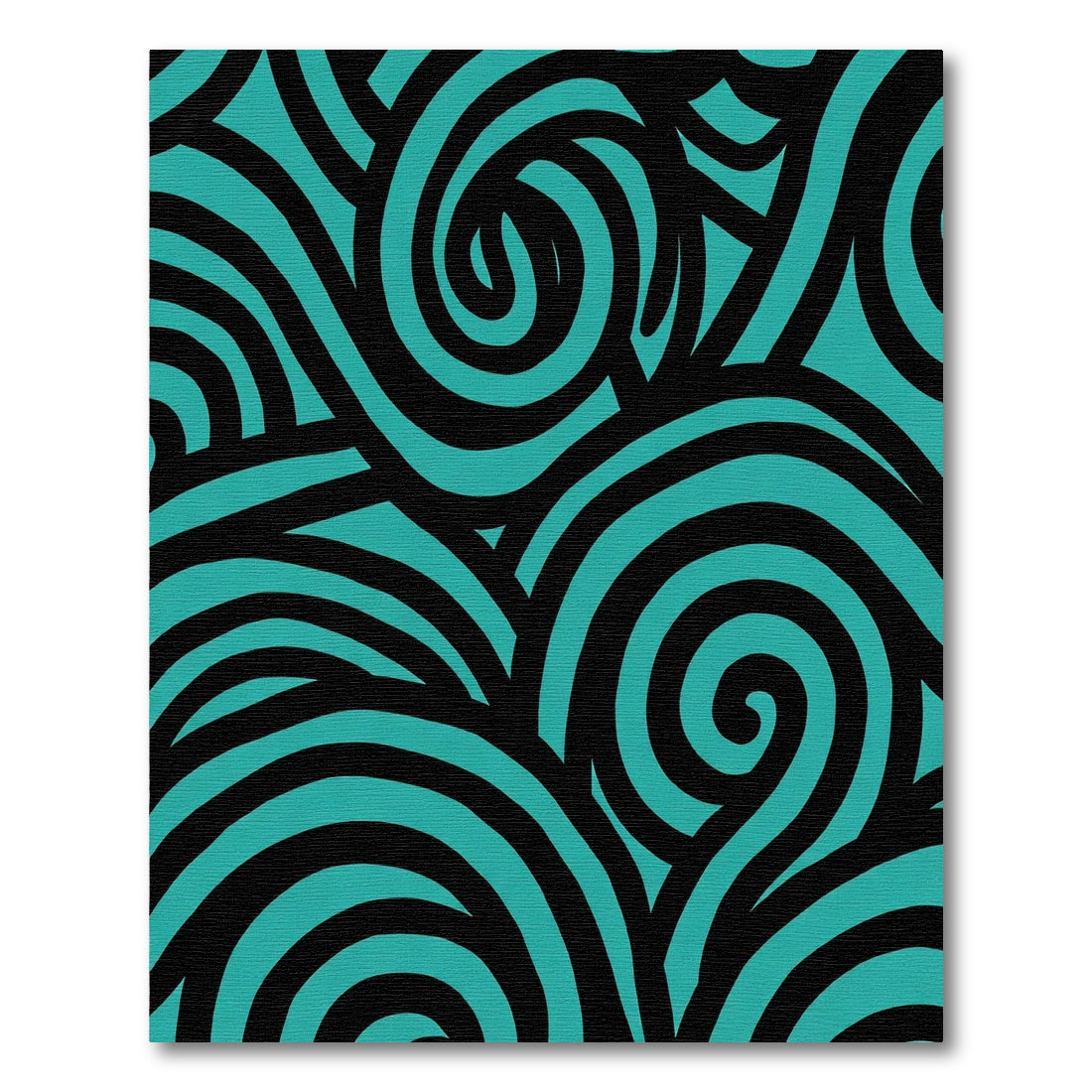 Bold Black Azure Swirls Rug