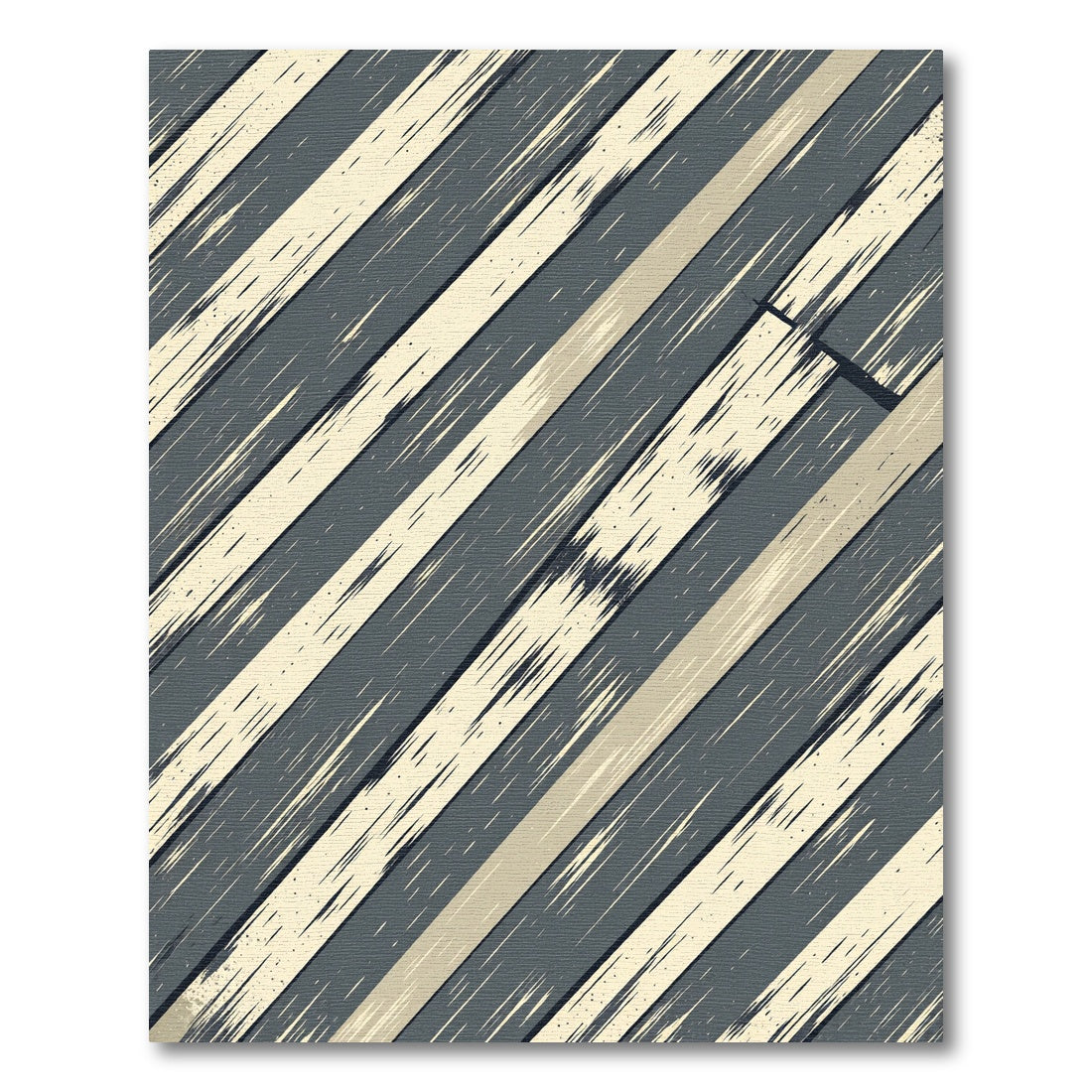 Modern Charcoal Slate Diagonal Distressed Stripe Rug