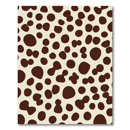 Cream Brown Spotted Irregular Polka Dot Rug
