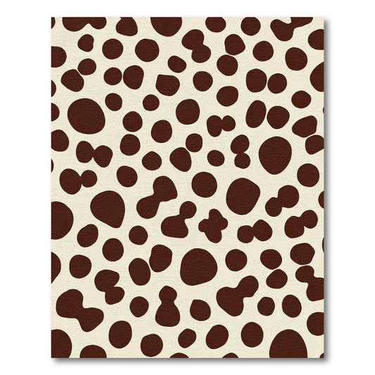 Cream Brown Spotted Irregular Polka Dot Rug