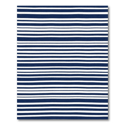 Navy White Thin Stripe Rug