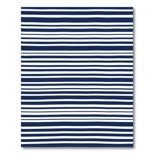 Navy White Thin Stripe Rug
