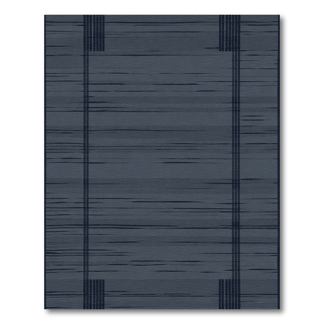 Deep Blue Faint Lined Abstract Rug