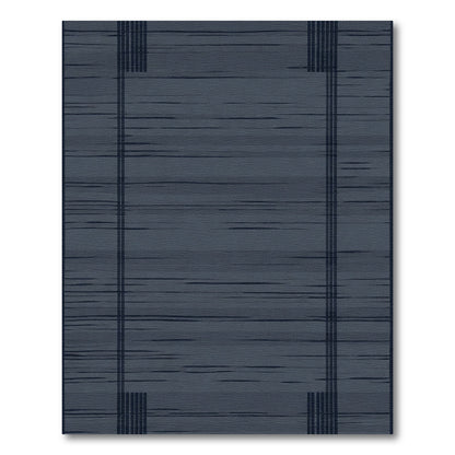 Deep Blue Faint Lined Abstract Rug