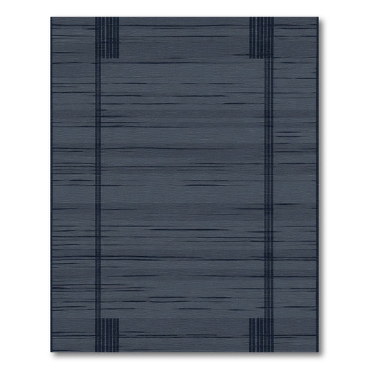 Deep Blue Faint Lined Abstract Rug