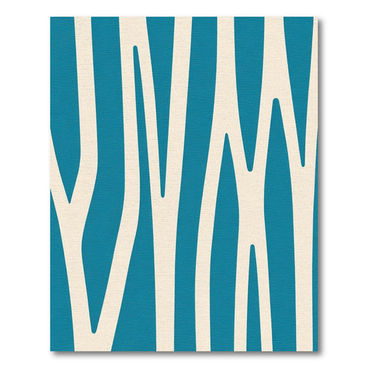 Teal Ivory Organic Stripe Rug