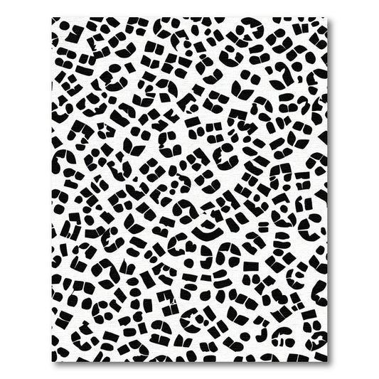 Monochrome Abstract Spots Graphic Rug