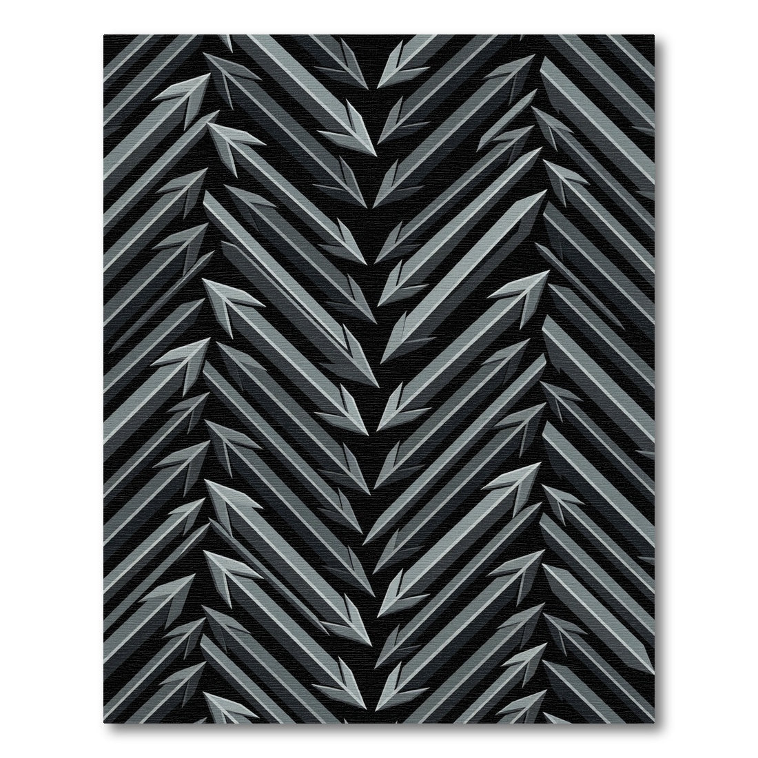 Monochromatic Angular Arrow Chevron Rug
