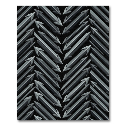 Monochromatic Angular Arrow Chevron Rug