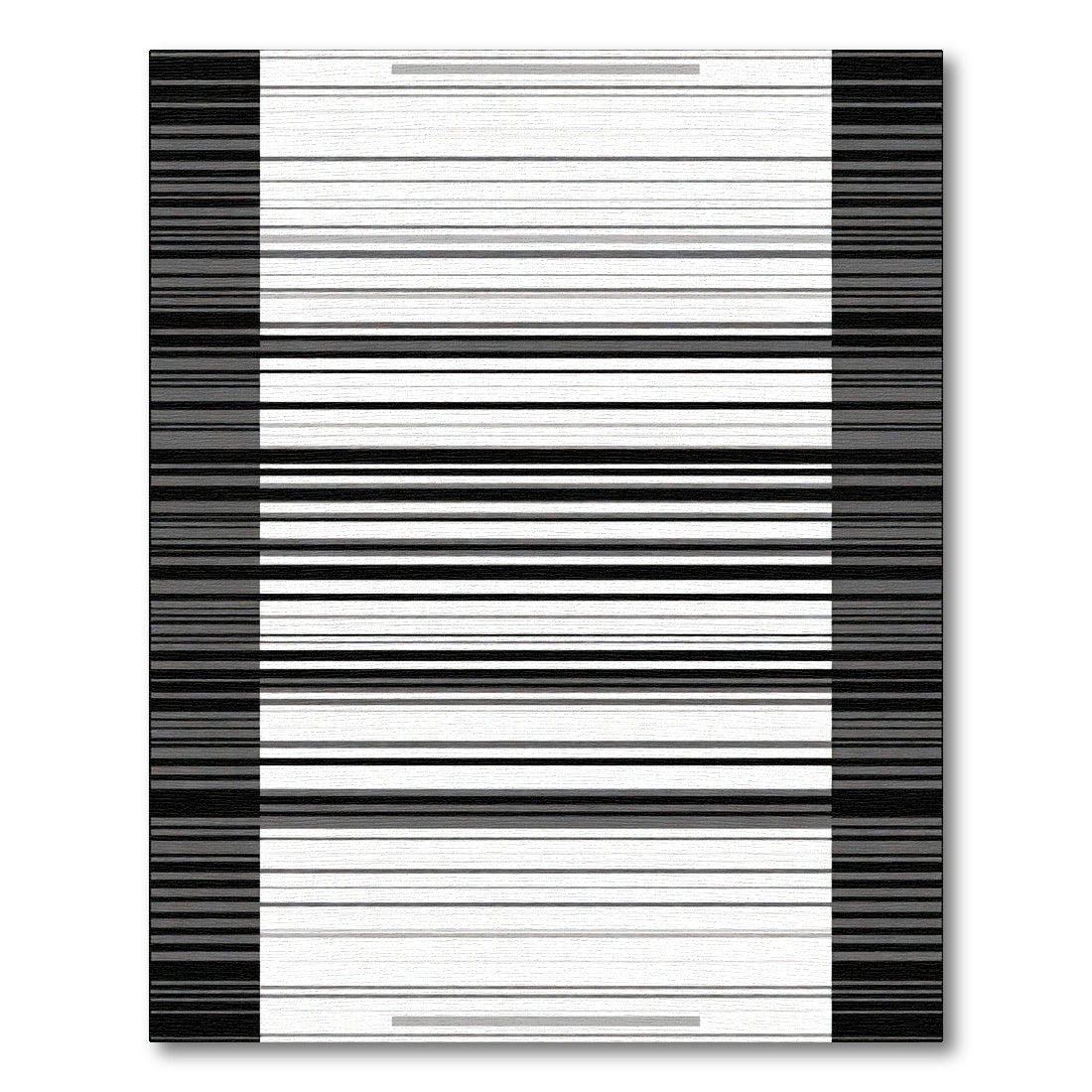 Monochromatic Horizontal Stripe Grid Rug