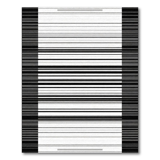 Monochromatic Horizontal Stripe Grid Rug