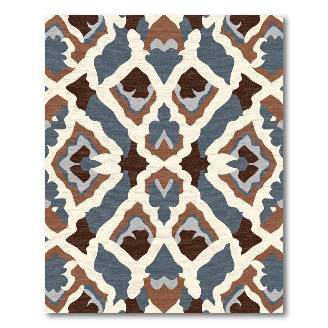 Earthy Geometric Lattice Medallion Rug