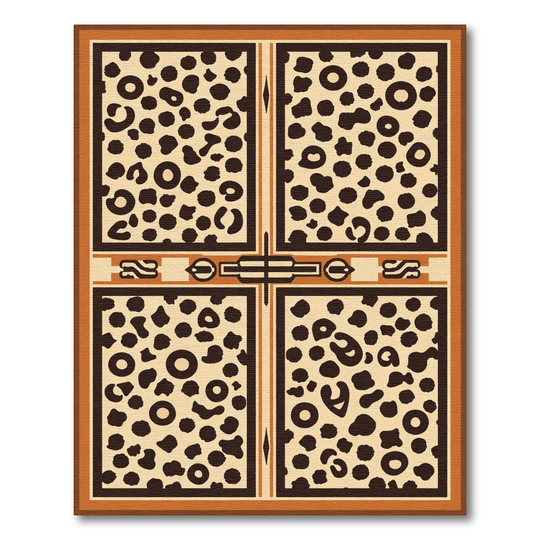 Geometric Leopard Spot Quarters Rug