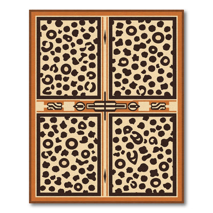 Geometric Leopard Spot Quarters Rug